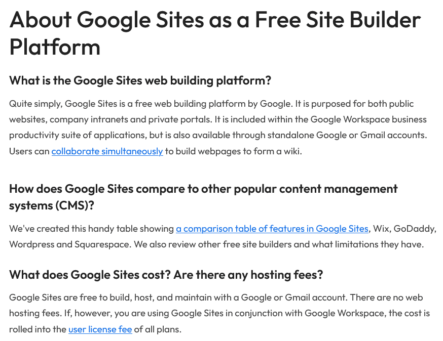 Site Google Sites.