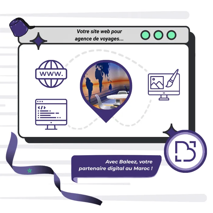 Création de site web pour agence de voyages proposé par l'entreprise Baleez.