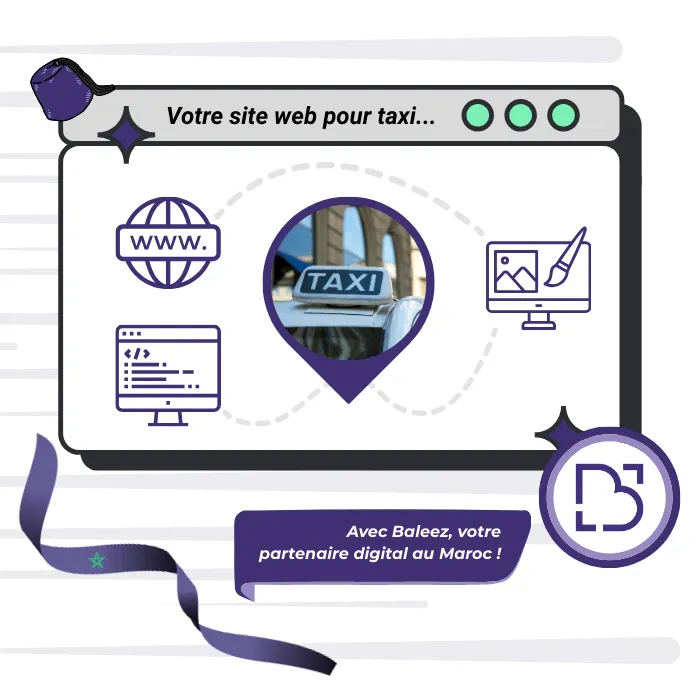 Création de site web pour taxi proposé par l'entreprise Baleez.