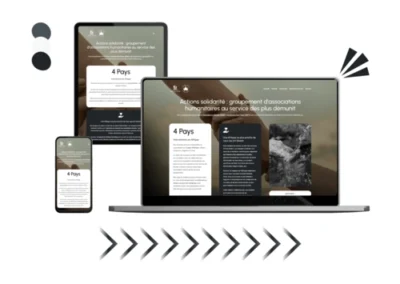 Design site actions solidarité réalisé par Baleez (version ordinateur - tablette - téléphone).