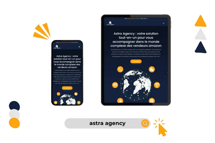 Design site astra agency tablette - téléphone Design site astra agency réalisé par Baleez (version tablette - téléphone).