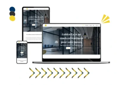 Design site golden créa réalisé par Baleez (version ordinateur - tablette - téléphone).