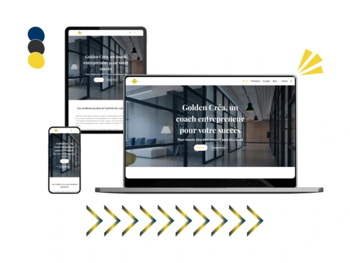 Design site golden créa réalisé par Baleez (version ordinateur - tablette - téléphone).