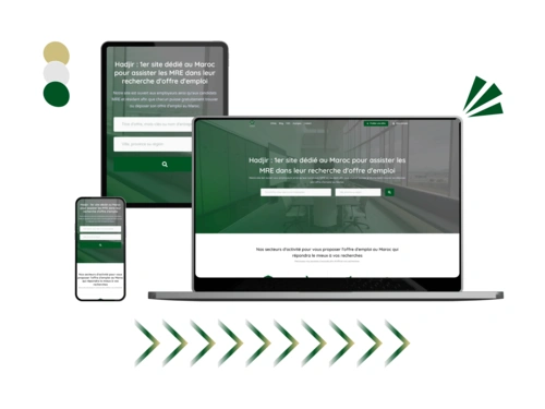 Design site hadjir réalisé par Baleez (version ordinateur - tablette - téléphone).