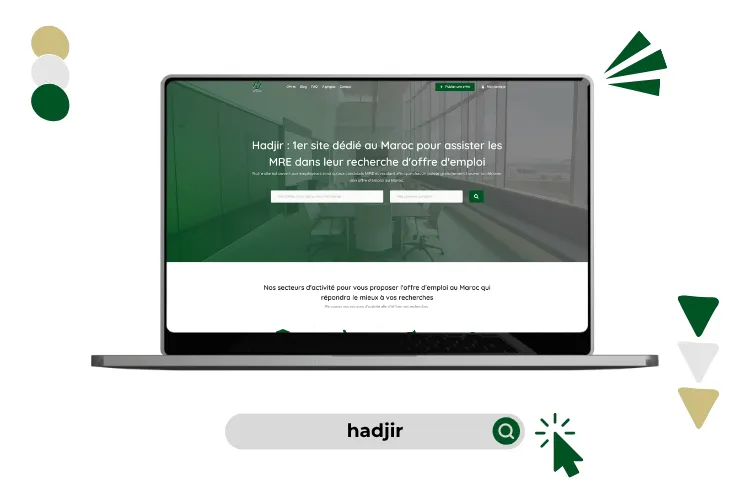 Design site hadjir réalisé par Baleez (version ordinateur).