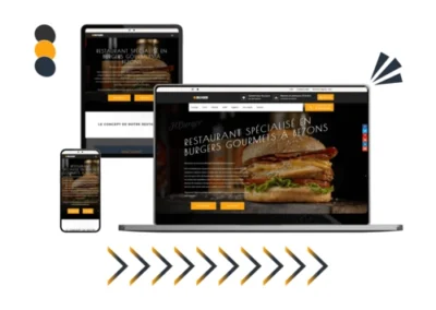 Design site hburger réalisé par Baleez (version ordinateur - tablette - téléphone).