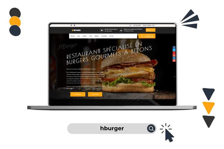 Design site hburger réalisé par Baleez (version ordinateur).