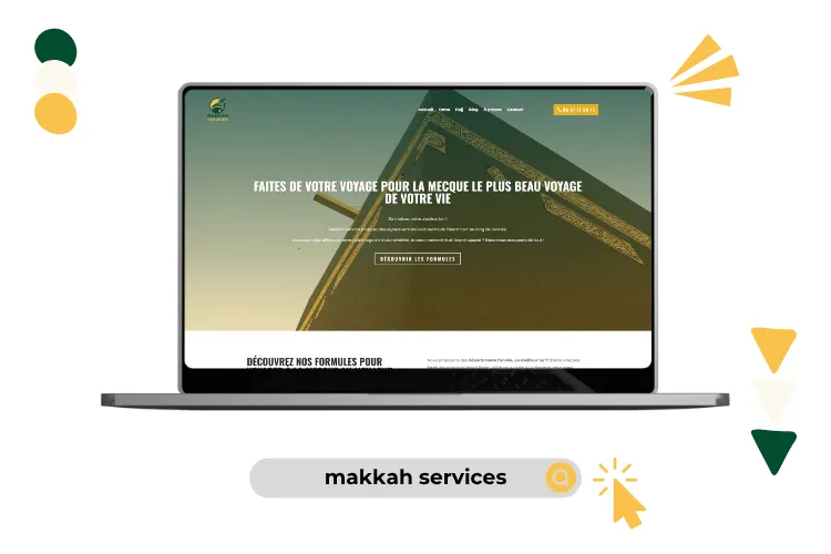 Design site makkah services réalisé par Baleez (version ordinateur).