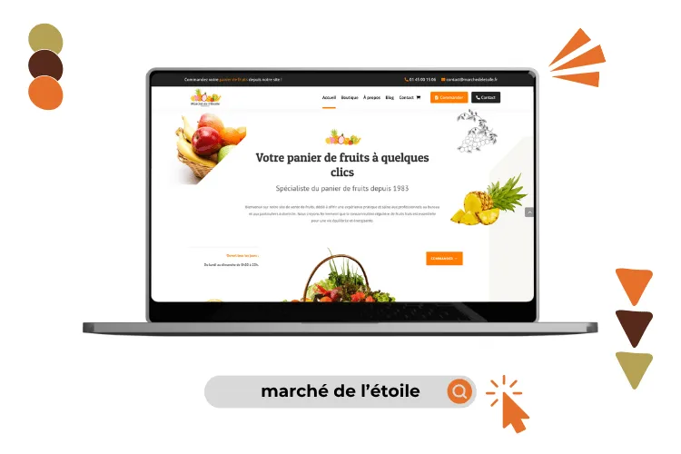 Design site marché de l'étoile réalisé par Baleez (version ordinateur).