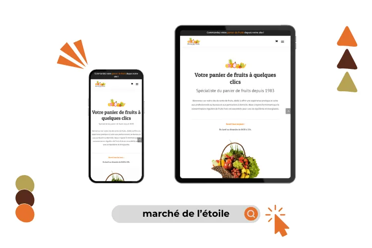 Design site marché de l'étoile réalisé par Baleez (version tablette - téléphone).