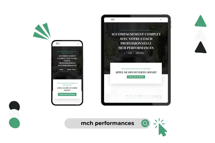 Design site mch performances réalisé par Baleez (version tablette - téléphone).