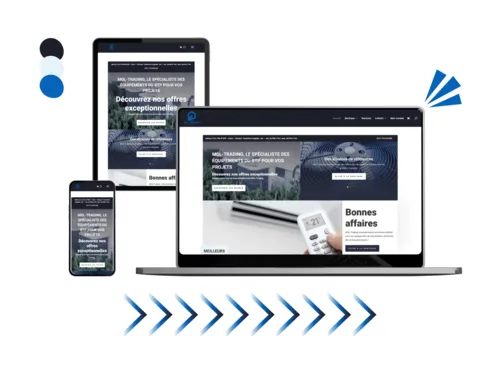 Design site mgl-trading réalisé par Baleez (version ordinateur - tablette - téléphone).