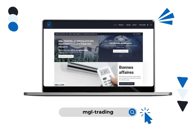 Design site mgl trading réalisé par Baleez (version ordinateur).