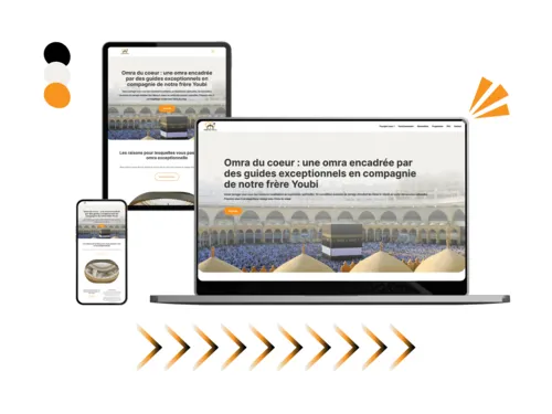 Design site omra du coeur réalisé par Baleez (version ordinateur - tablette - téléphone).