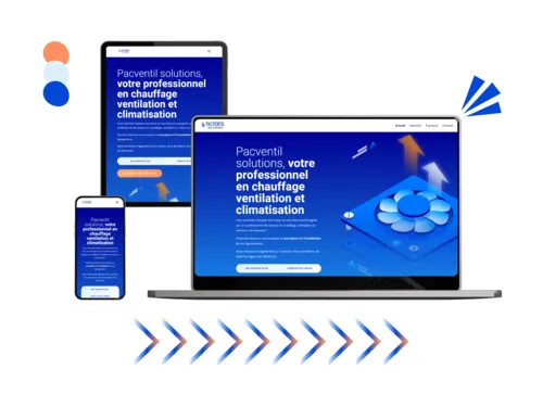 Design site pacventil solutions réalisé par Baleez (version ordinateur - tablette - téléphone).