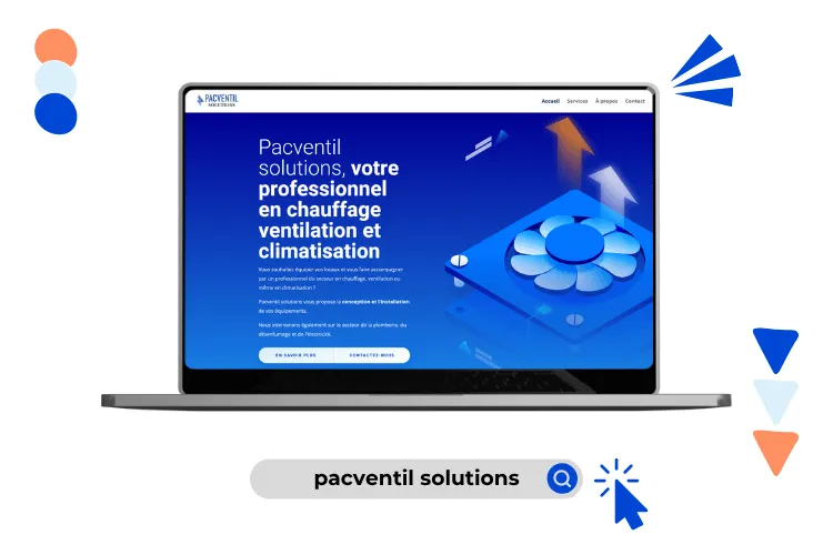 Design site pacventil solutions réalisé par Baleez (version ordinateur).