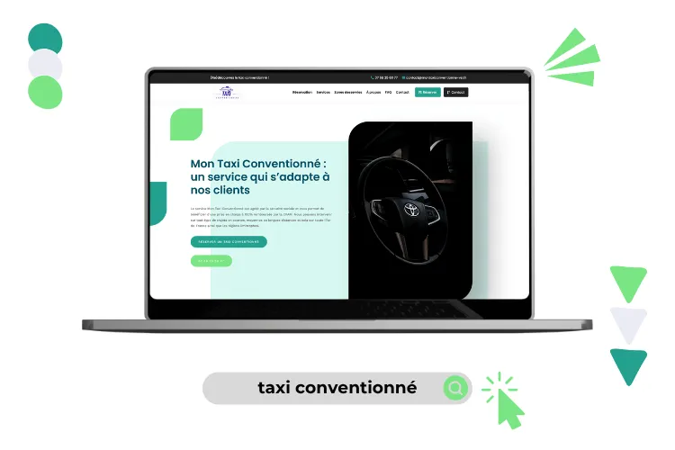 Design site taxi conventionné ordinateur Design site taxi conventionné réalisé par Baleez (version ordinateur).