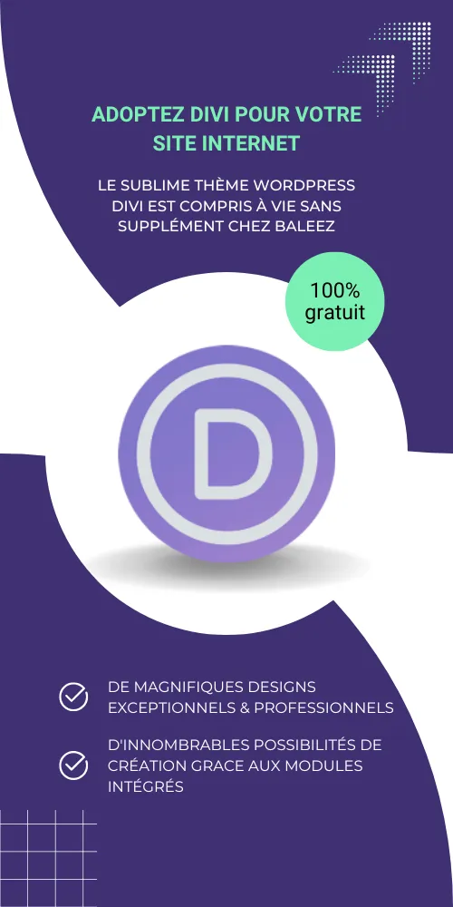 Divi disponible chez Baleez.