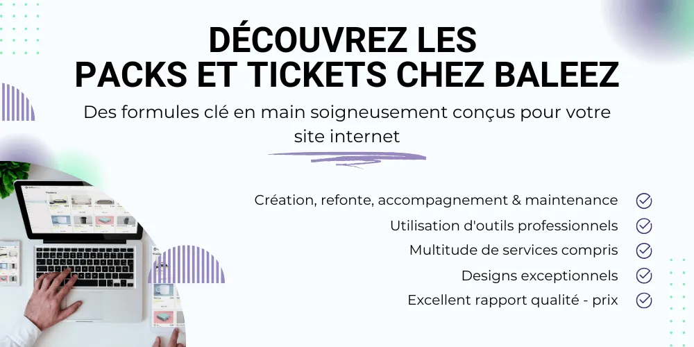 Packs et tickets chez Baleez (mobiles).