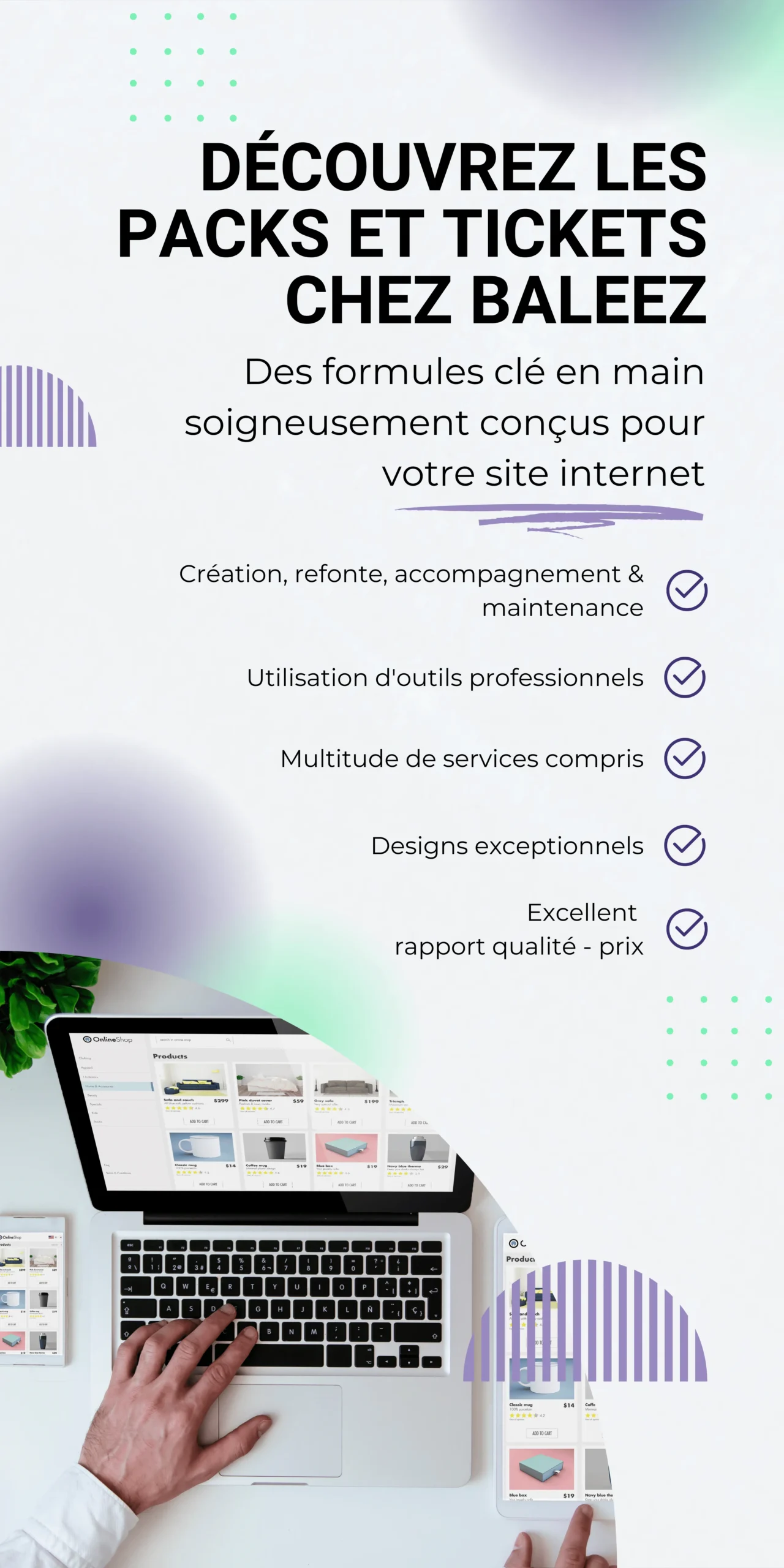 Packs et tickets chez Baleez (ordinateurs).