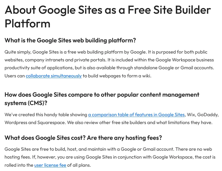 Site Google Sites.