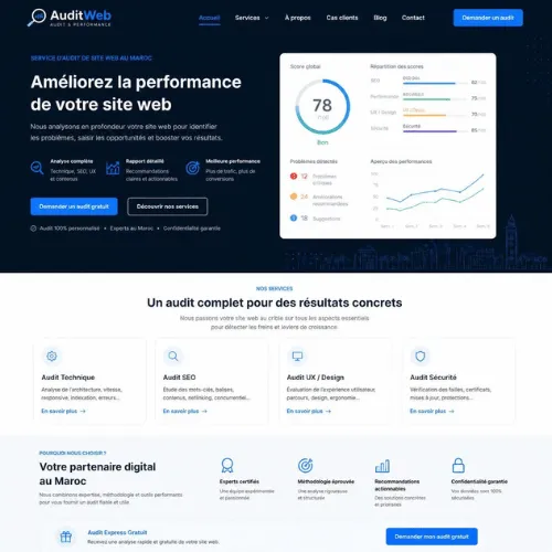 Service de Baleez pour l'audit de sites web au Maroc.