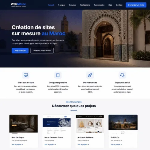 Service de Baleez pour la création de sites sur mesure au Maroc.