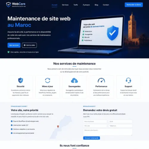 Service de Baleez pour la maintenance de sites web au Maroc.