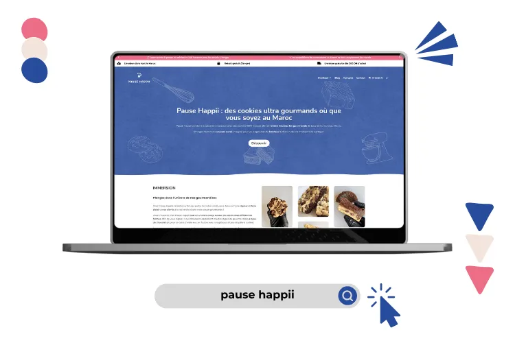 Design site pause happii réalisé par Baleez (version ordinateur).